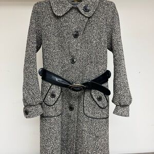 Mackage brown wool coat with belt